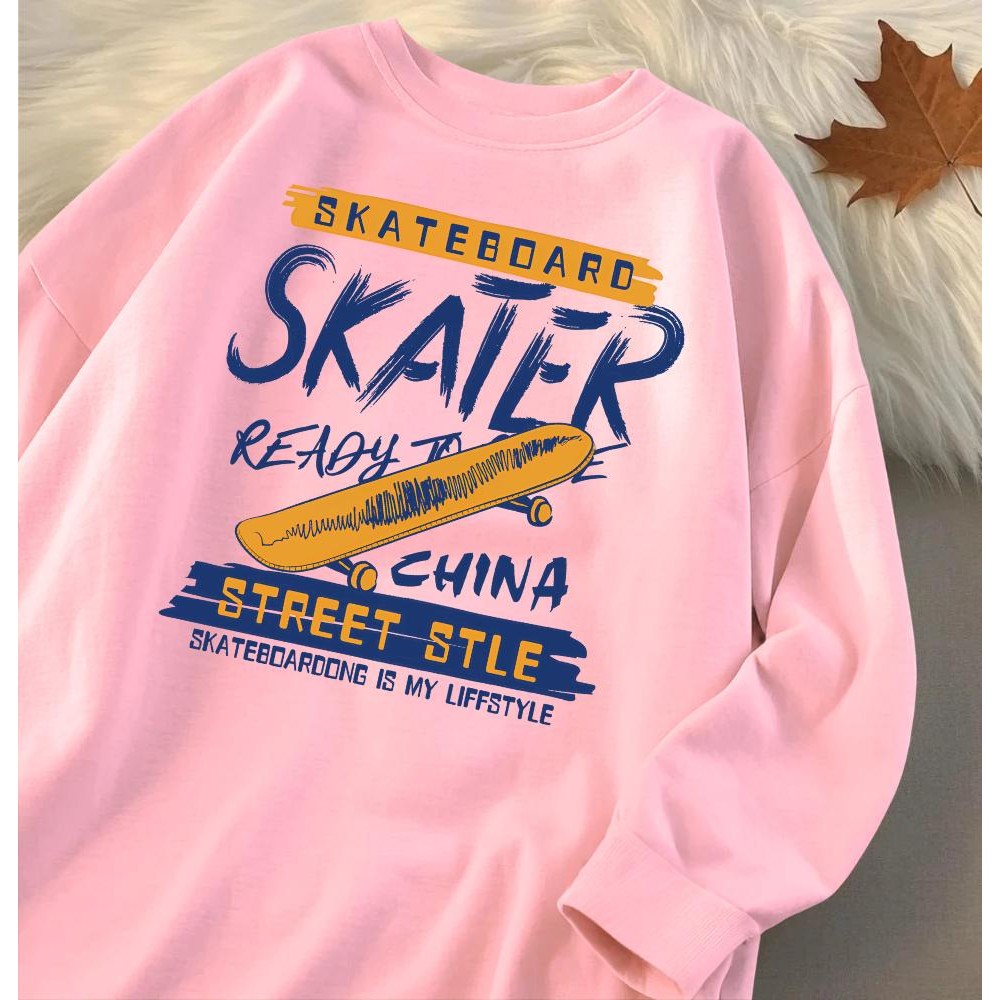STREET PREMIUN Kaos Lengan Panjang Korea Premium 100% Katun | Street Skate Style Pria Wanita
