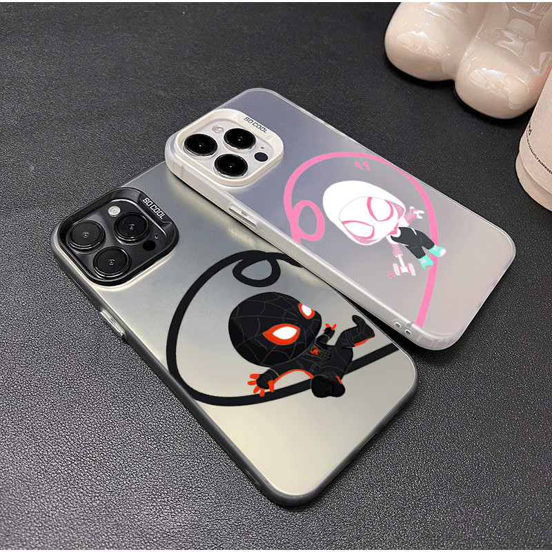 ✨Hadiah Couple✨Casing Couple SpiderMan iPhone All Type SoftCase Lucu untuk iPhone 16 13 11 15 pro xs