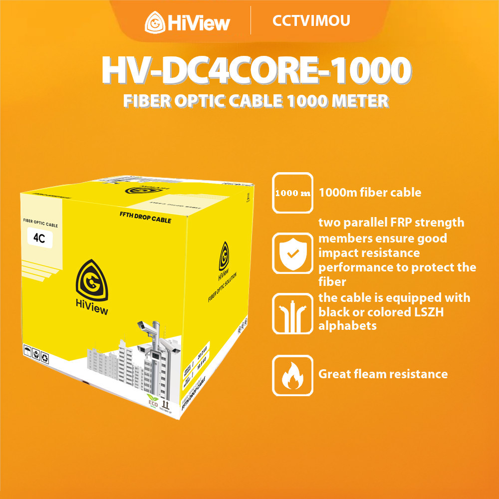 Kabel Fiber Optik / Fiber Optic Cable Hiview - HV-DC4CORE-1000 FIBER OPTIC CABLE 1000 METER