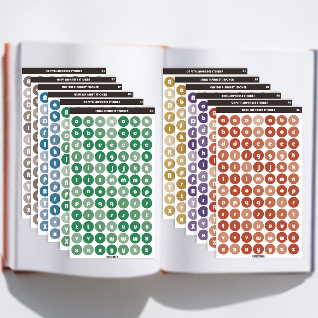 

Stiker Alfabet A-Z Color Tone