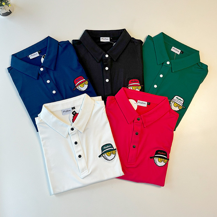 Baju Golf Polo Pria Polyester Golf Shirt Man Thompson Cuff Script Baju Olahraga Outdoor Golf