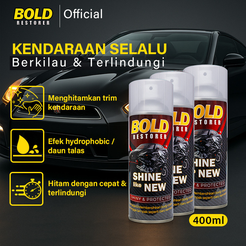 MotoJaya Store BOLD - Restorer - Pengkilap dan Penghitam 3-pcs Bonus Kain Lap