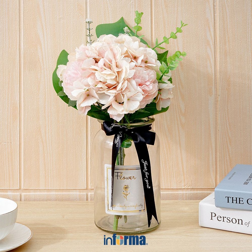 Informa Bunga Artifisial 30X30X40 cm - Peach Bunga Hias Cantik Sintetis Tanaman Artificial Pajangan 