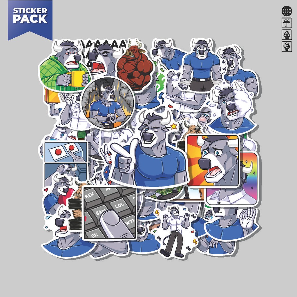 

[100PCS]Stiker Pack Stiker Animal Kartun Duke Aesthetic Vinyl Anti Air Dekorasi Sticker Laptop Buku Journal Koper Helm Casing HP Gitar Helm Skateboard