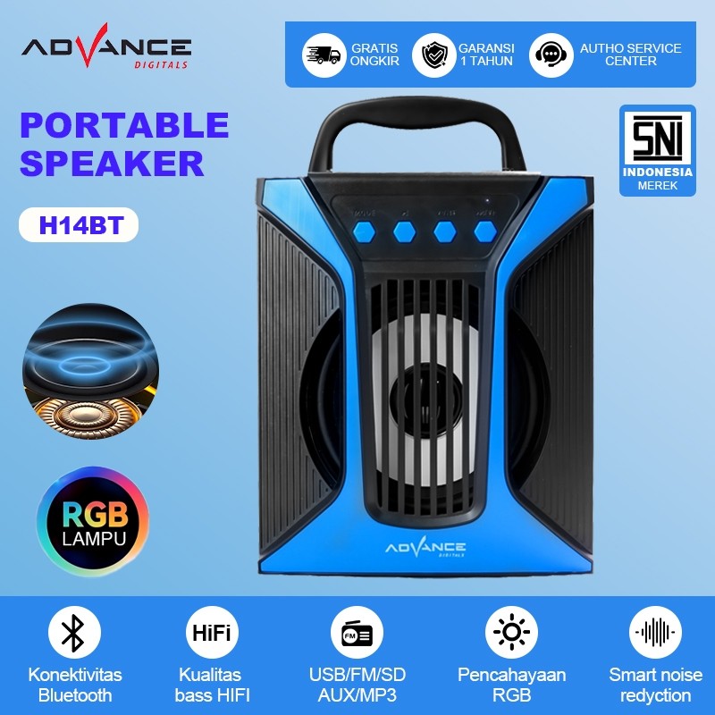 DISKON Advance speaker bluetooth H-14BT salon aktif bluetooth full bass speaker subwoofer speaker ak