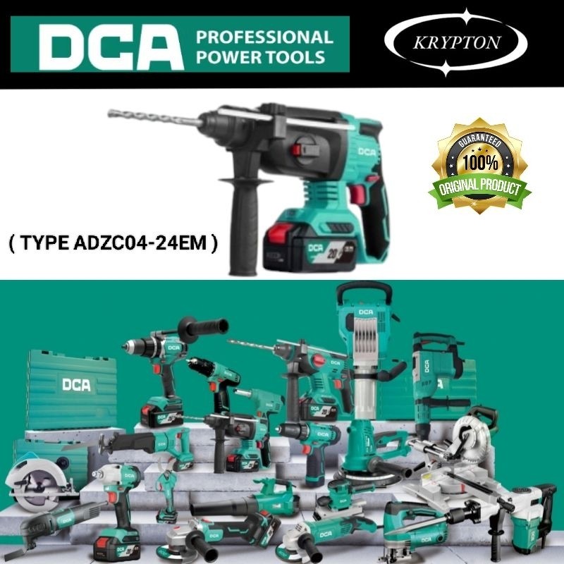 DCA BOr cordless Rotary hammer brushless 20V jaminan asli original