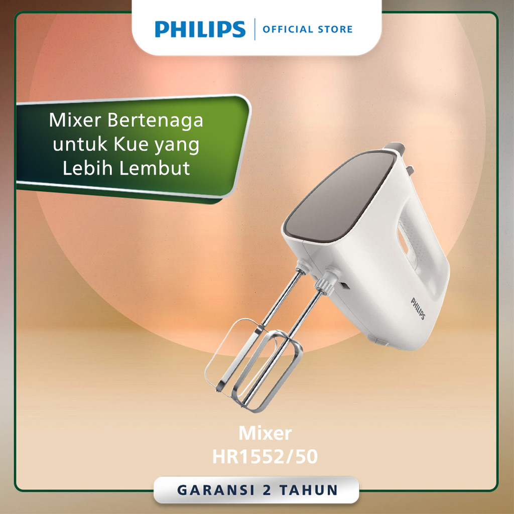 Mixer Philips -  HR1552/50 - Hand Mixer - Mikser Philips - Mixer Pencampur - Mixer Kue - Abu Abu