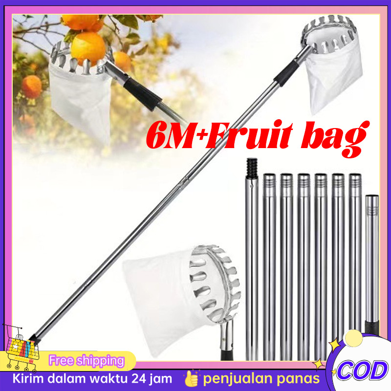 7M 6/5in1 Tongkat Panjang Alat Pemetik Buah Alat Pemetik Buah/Galah Pemetik Buah/Tongkat Pemetik Bua
