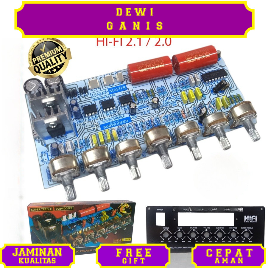 KIT TONE CONTROL STEREO 2.1 2.0 JBL220 HOME THEATER HI FI STEREO PREAMP PRE AMP CONTROL STEREO KONTR