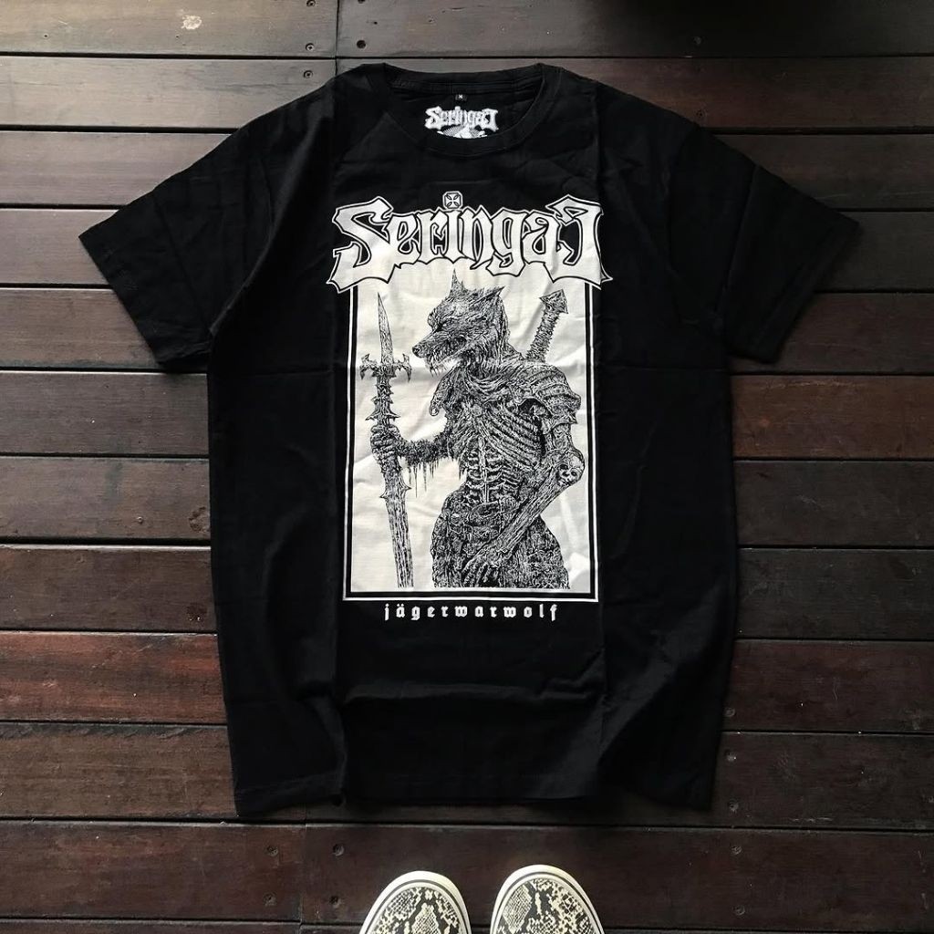 HOT SERINGAI X JAGERMEISTER - JAGERWARWOLF TSHIRT BLACK