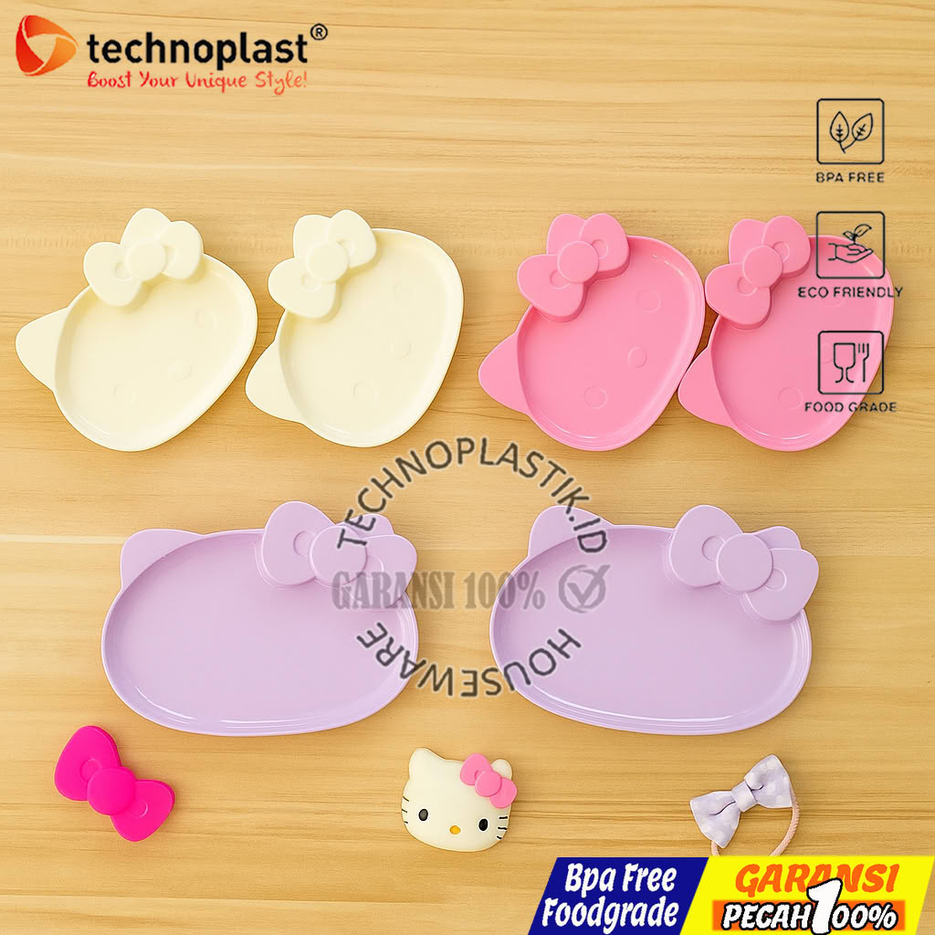 Piring Snack Hello Kitty Technoplast 5 Inch • Set 2 Pcs • Aman BPA Free