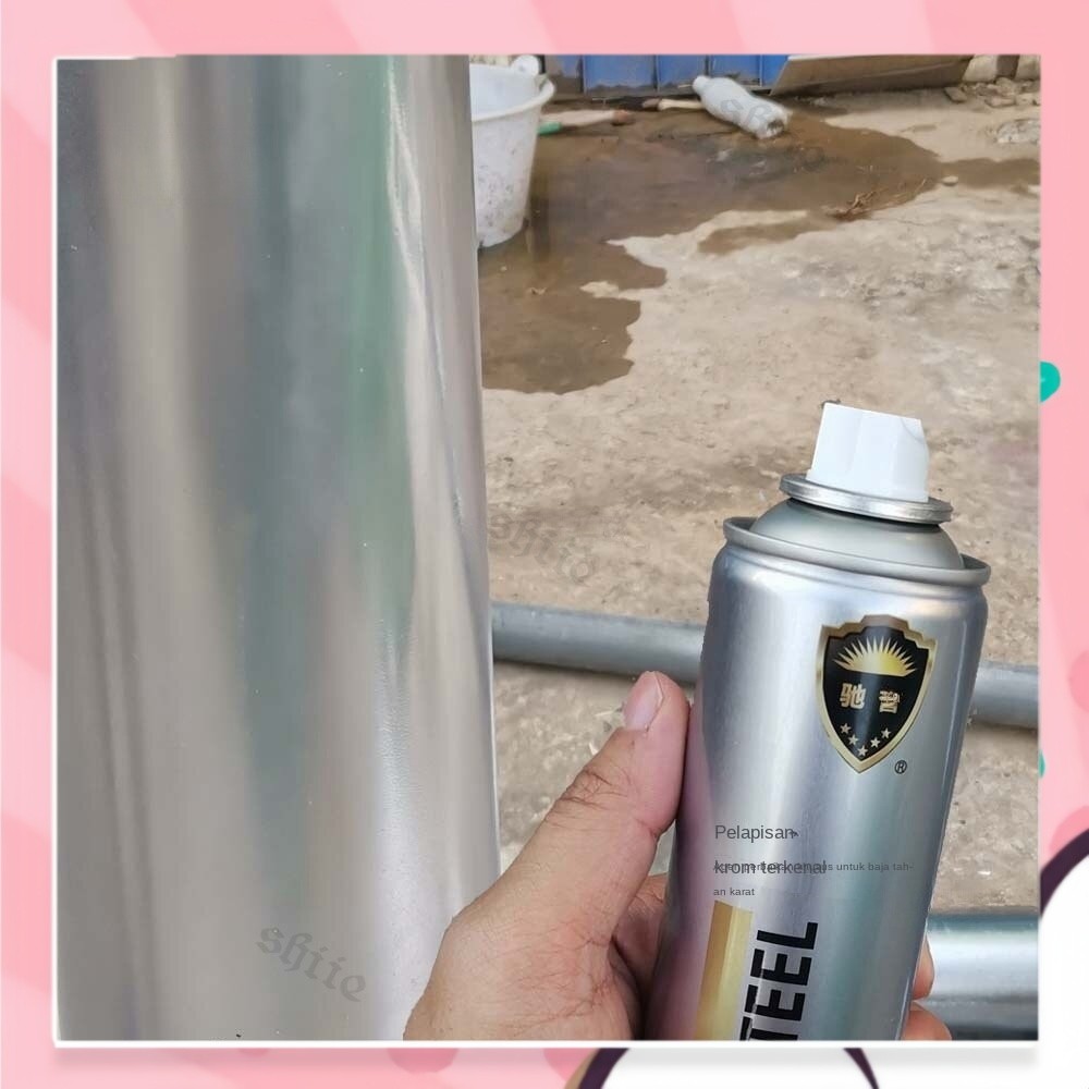 【350ML】Sapporo Chrome Cat Semprot Chrome Spray Paint Mengkilap Anti Karat Untuk Mobil Motor Velg Bod