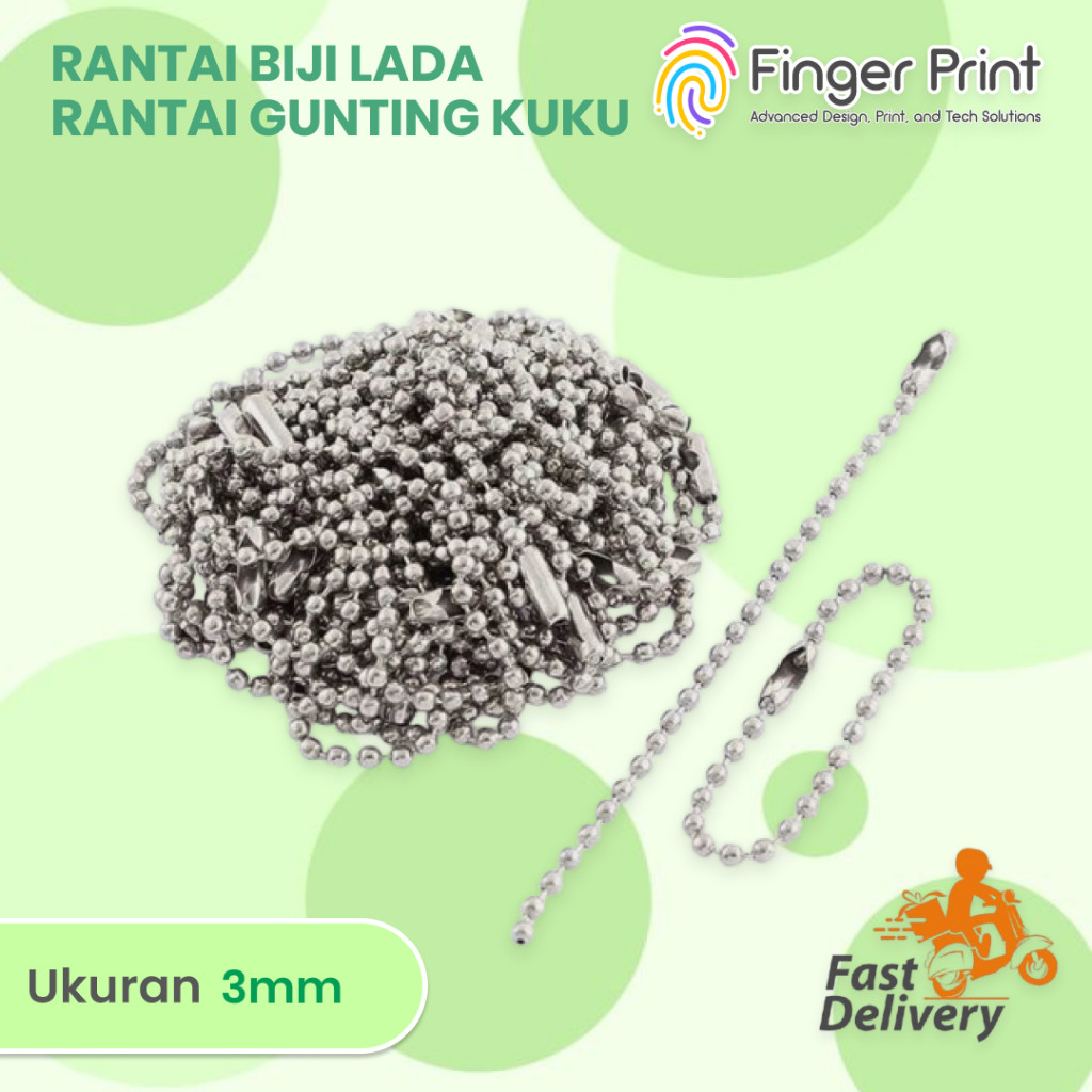 

Rantai Biji Lada Silver Merica Rantai Hangtag Panjang 9-10cm