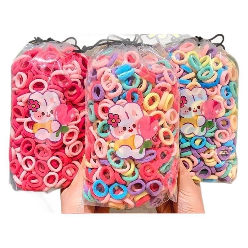 seafashion88  - IKAT RAMBUT ISI 200 PCS KUNCIRAN RAMBUT ANAK TALI RAMBUT ELASTIS MODEL DONAT MINI WA