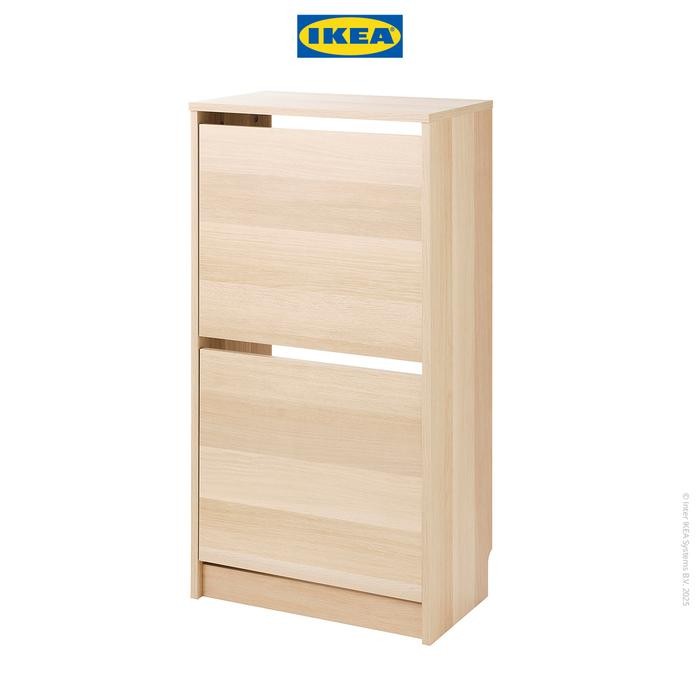 IKEA BISSA Rak Kabinet Sepatu Dengan 2 Kompartmen Kayu 49x28x93 cm   Furniture - Tidak Dirakit