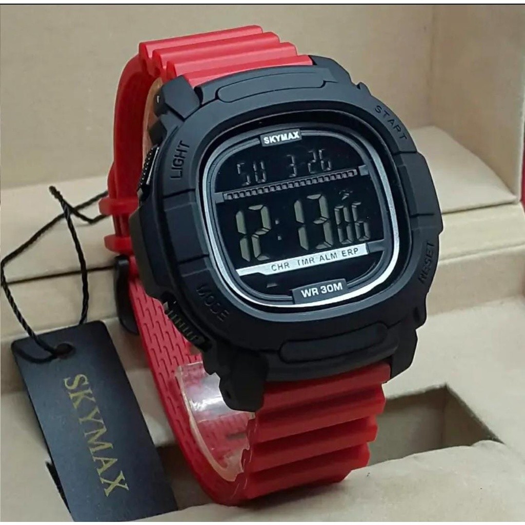 ORI [SKYMAX ID] Jam Tangan Pria SKYMAX 2029 Original Digital Anti Air 10.10