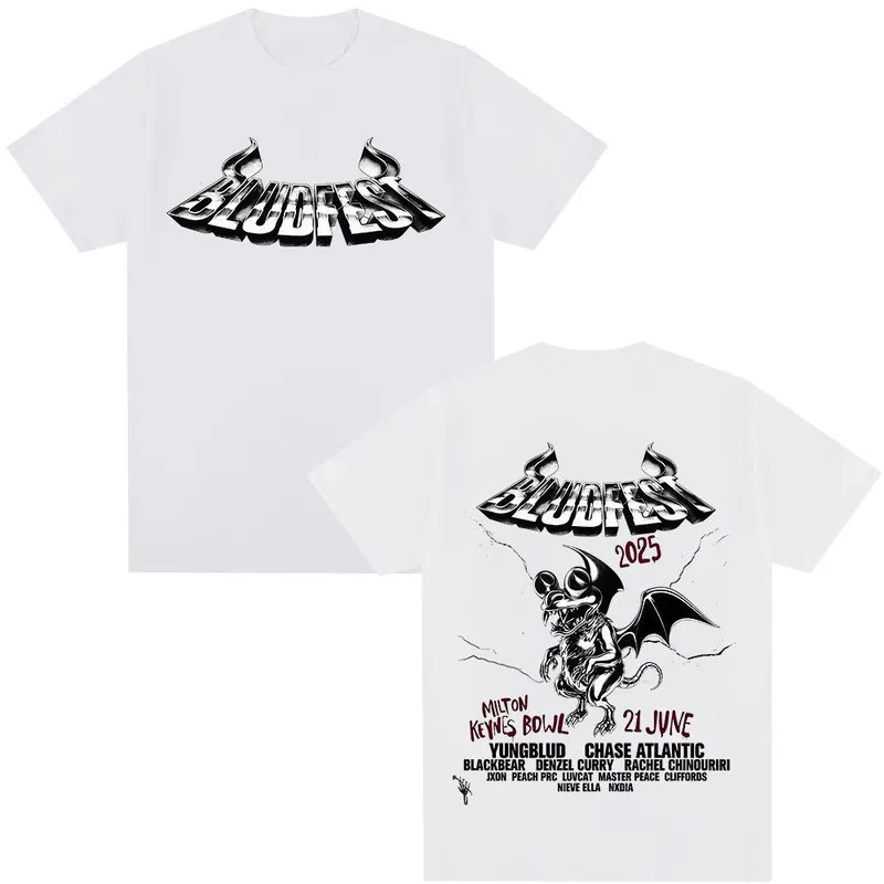 Musik Hip Hop Yungblud Bludfest Kaos Pria Wanita Pakaian Fashion Hip Hop Kaos Lengan Pendek Santai K