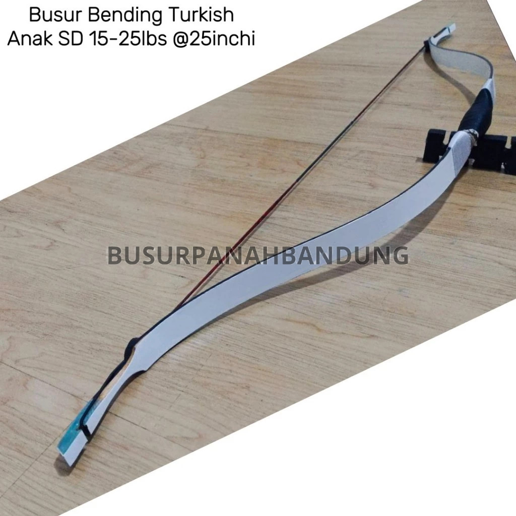 Paket Panahan Anak Busur Bending Turkish Premium Siyah Jepit tanpa benang lilit 15-20 Lbs