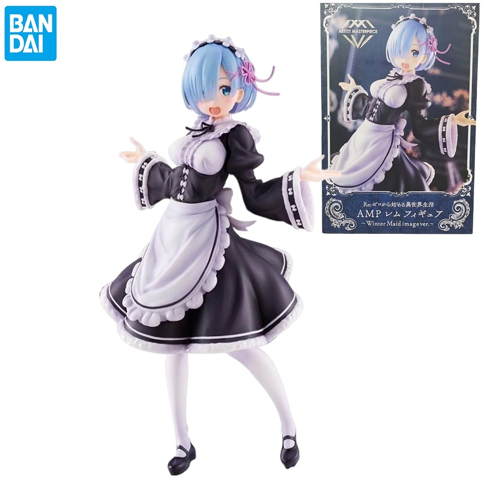 In Stock TAITO Original Anime Figure 27cm Re:Life In a Different World From Zero Rem Winter Maid Des