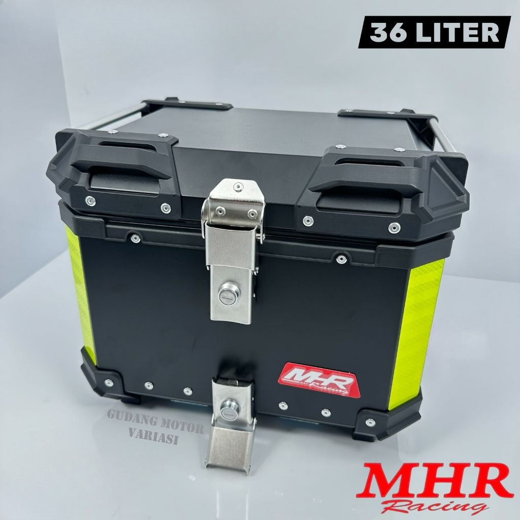 TOP BOX/BOX Bagasi Motor MHR Racing 36 LITER BLACK UNIVERSAL For Honda/Yamaha/CB X/CB R/MEGA PRO/VER