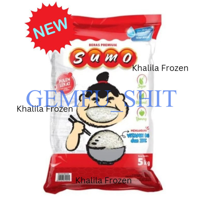 Beras Sumo Merah Kuning Hijau Beras Pulen Premium Kemasan 5 Kg dan 3 Kg