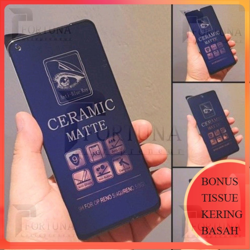 TG Ceramic Matte Blue Poco X3, X3 5G, X5 5G, X3 Pro Tempered Glass Anti Pecah Anti Radiasi