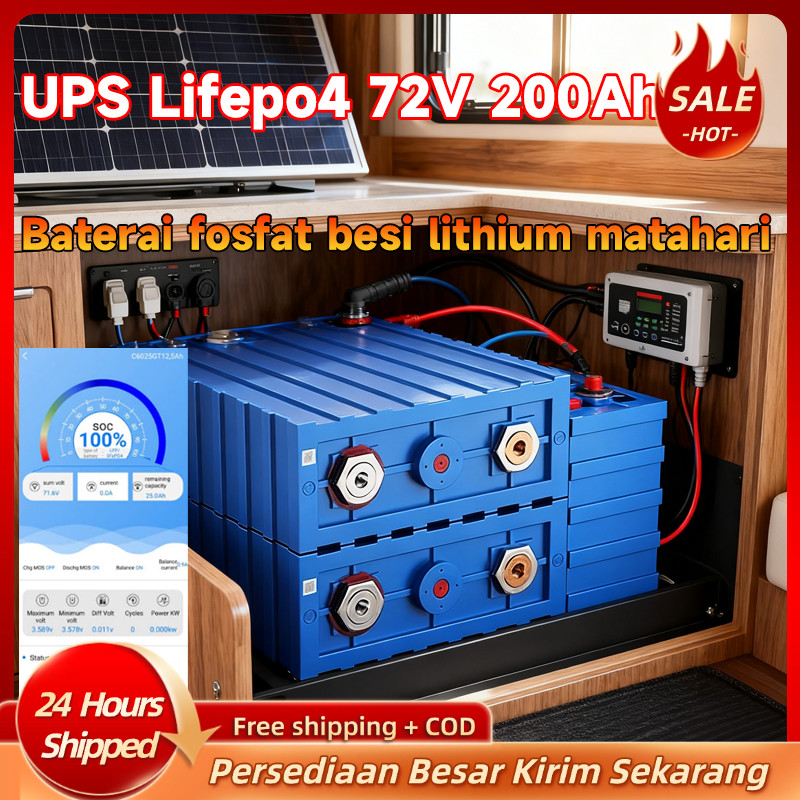 CATL/BYD Baterai (9000+Cycle) UPS 72V 200AH 48v 120AH BMS Baterai litium CALB Lifepo4 12v UPS GRADE 