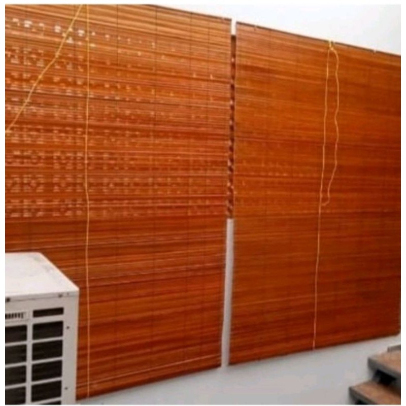 (Murah)Tirai Bambu Bamboo sawit  2x2Meter plitur & vernis  Tirai kerai sawit bambu (plus tali penggu