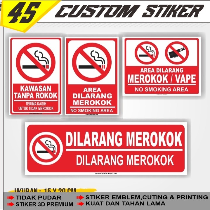 Sticker Dilarang Merokok / Stiker Dilarang Merokok / Sticker No Smoking