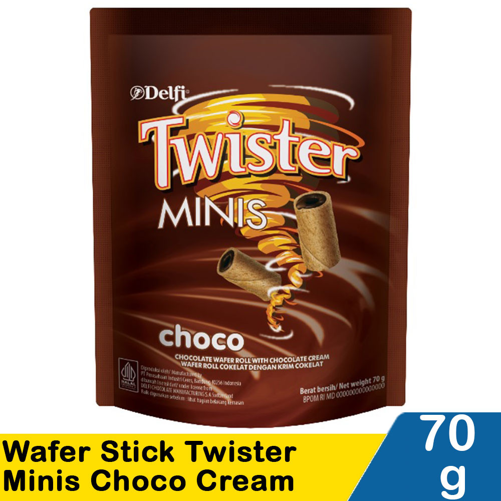 DELFI WAFER STICK TWISTER MINIS CHOCO CREAM 70g
