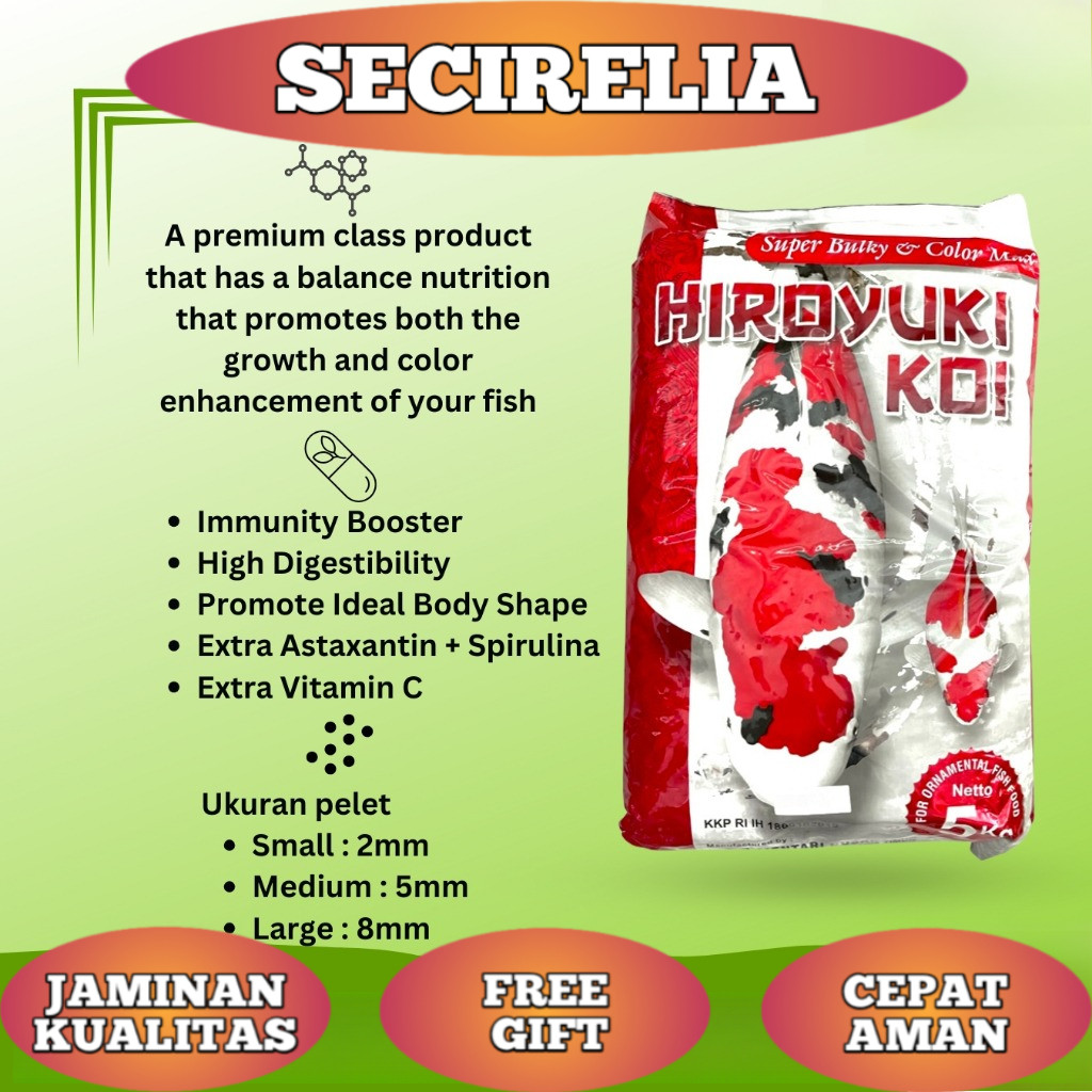 Pakan Ikan Koi Hiroyuki Koi Super Bulky & Color Max 5KG