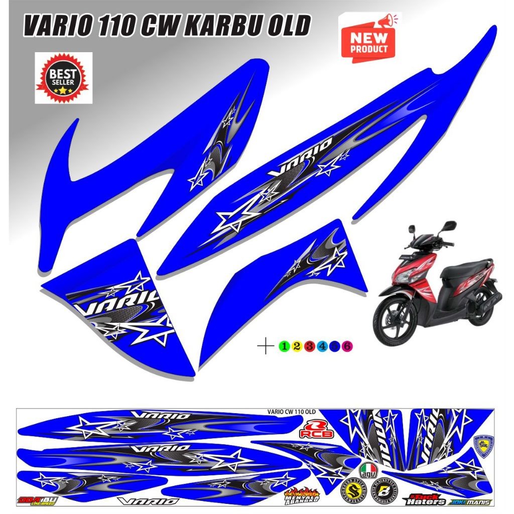 STIKER POLET VARIO CW 110 KARBU / STRIPING VARIO 110 STICKER MOTOR