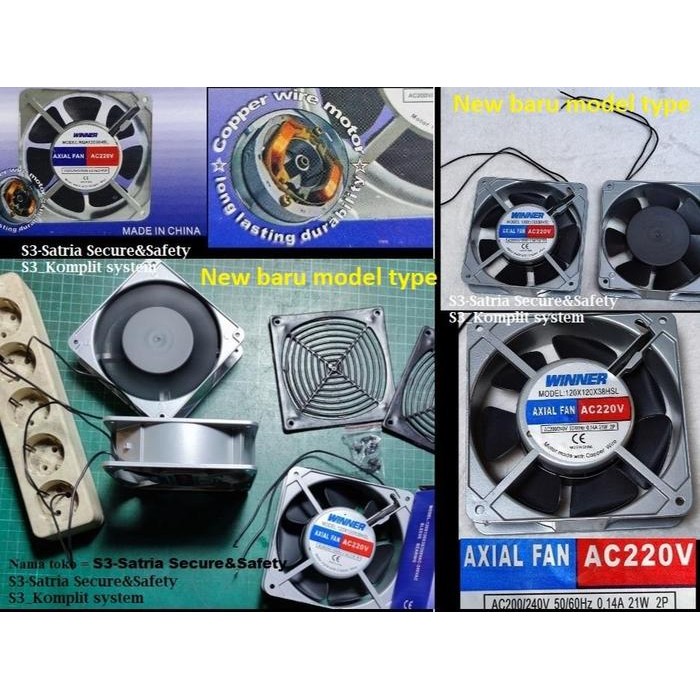 Angin Kencang Fan Ac 12cm langsung listrik kipas cooling ac220v 12 cm