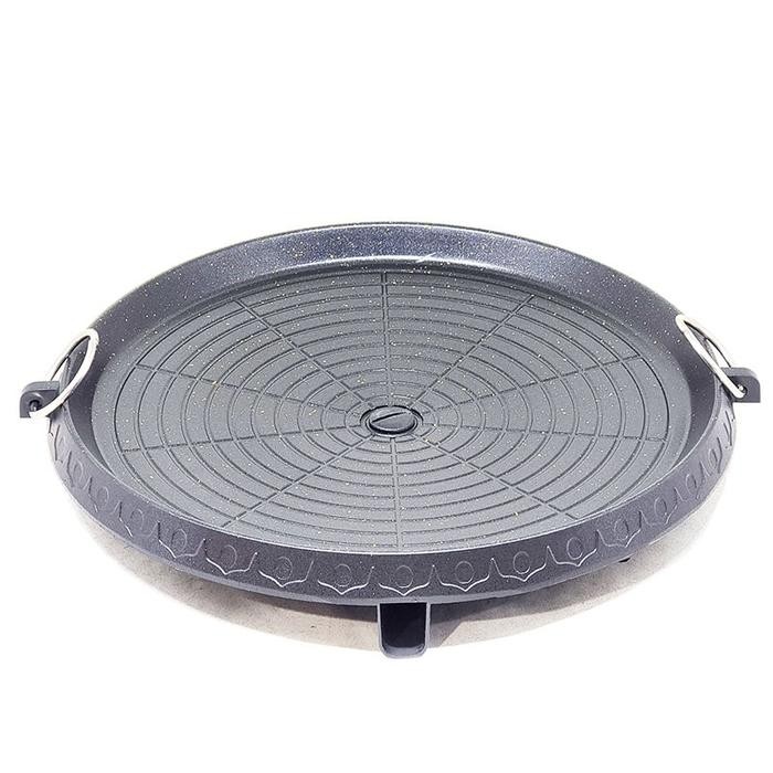 Bulgogi Pan Bulat Alat Pemanggang Kompor Grill Pan Panggang Daging - Bulat