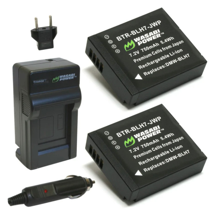 Wasabi Power Battery & Charger for Panasonic DMW-BLH7 DMW-BLH7E DMW BLH7 BLH7E Lumix DC GX800 GX850 