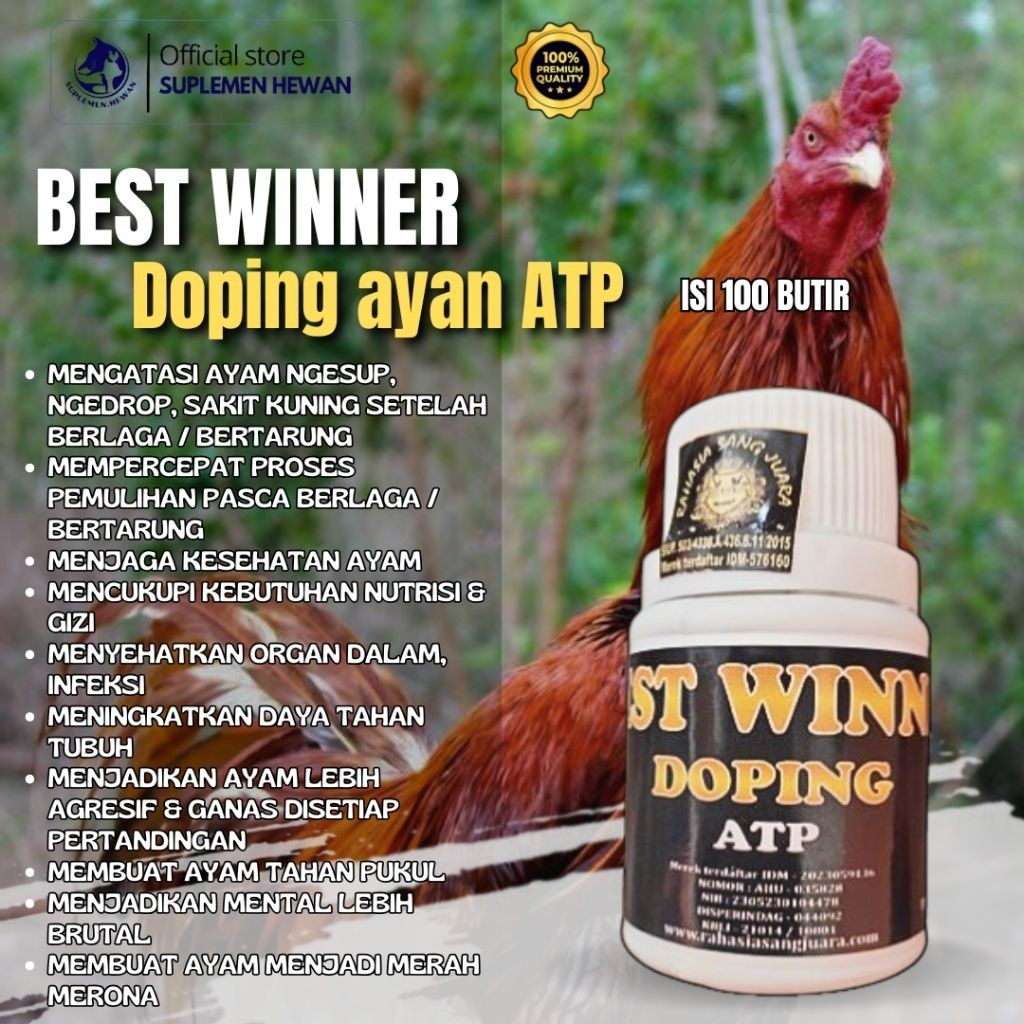 Best Winner Doping Ayam ATP Isi 100 Butir - Suplemen untuk Ayam Petarung
