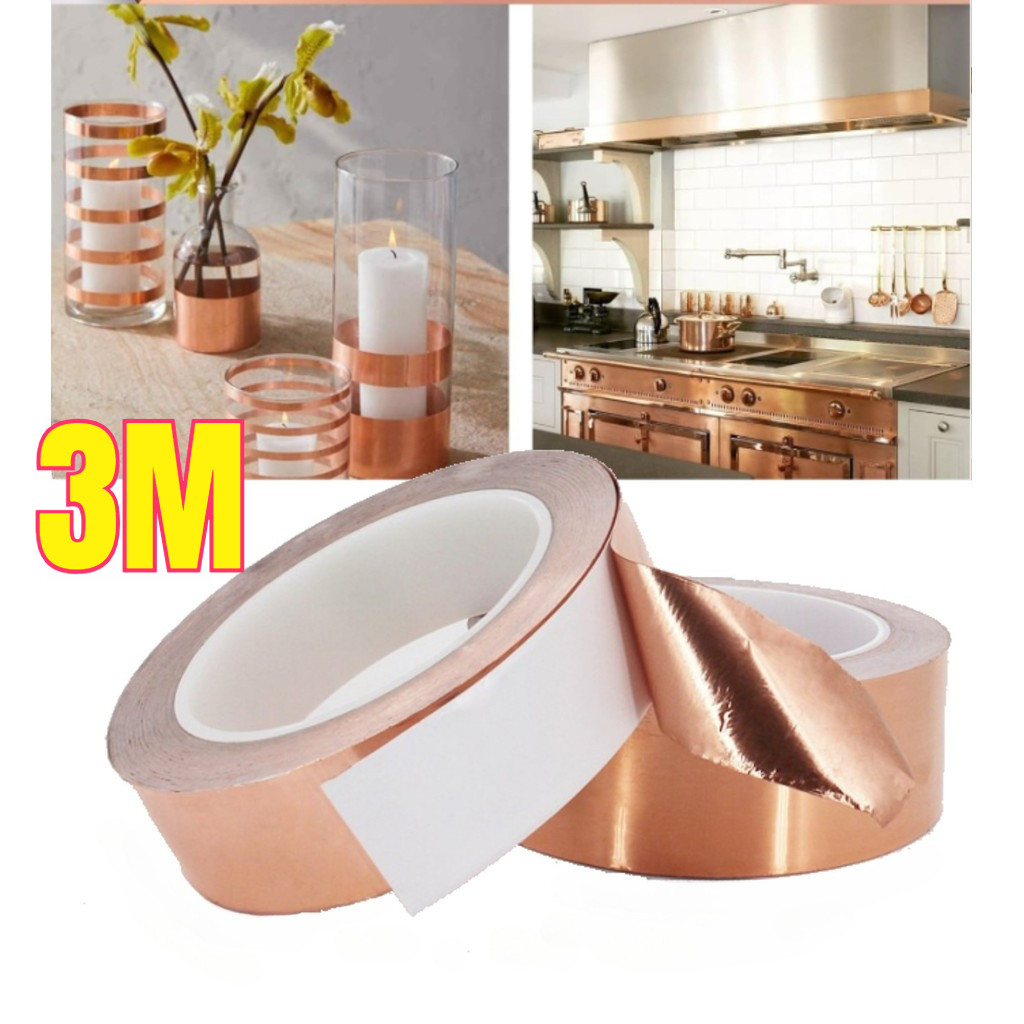 3M Adhesive Copper Foil Tape Tape Adhesive Foil Isolasi Tembaga Tahan Pana Solatip Lakban