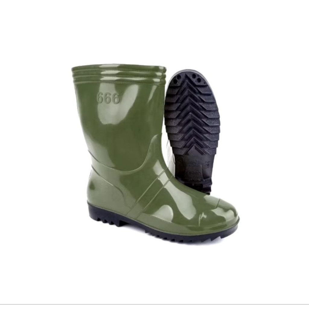 Sepatu Boots Pendek Pria Sepatu Boots Karet Fusha Kuning Hijau Hitam