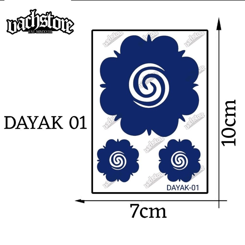 Dayak Bunga Terong Tato Temporer Semi Permanen  Temporary Tatto