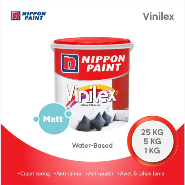CAT TEMBOK NIPPON PAINT 5KG VINILEX PLAFON BETON CAT VINILEX CAT DINDING EXTERIOR INTERIOR