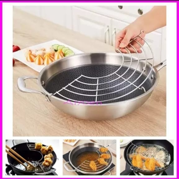 [READY] Rak Tatakan Saringan Panci Wajan Tirisan Peniris Minyak Gorengan ukiuran 30 dan 32 cm
