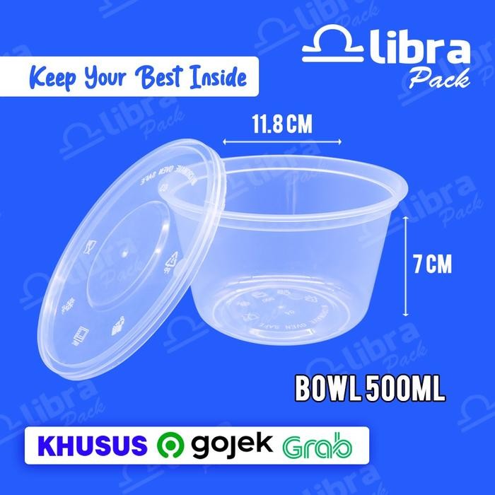 [ GERONIMO ]  THINWALL BOWL 500ML MANGKOK BULAT PLASTIK 500 ML BOWL BULAT PLASTIK Isi 500 SET