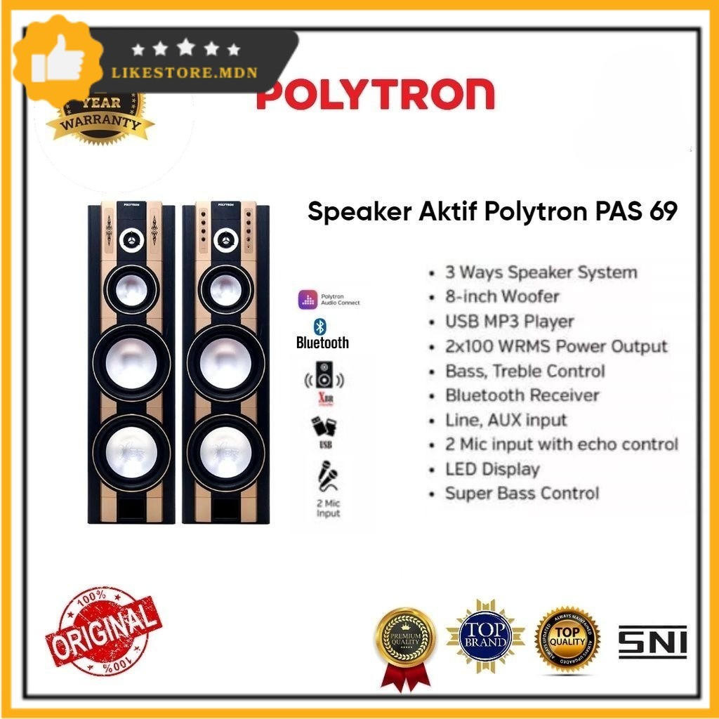 POLYTRON SPEAKER AKTIF 8" PAS-69 GA