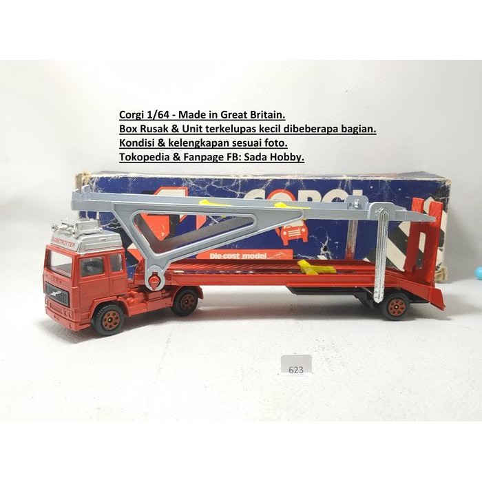 DCT... Vintage Corgi Juniors Volvo Car Transporter Truck 1/64