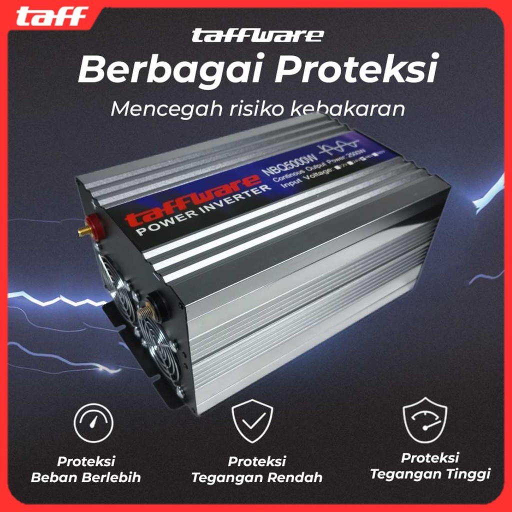 Taffware Power Inverter Mobil Pure Sine Wave DC 48V to AC 220V 5000W - NBQ5000W