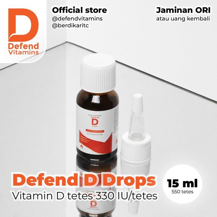 [zerov] Defend D Drops 15ml Vitamin D3 tetes untuk bayi/anak/dewasa
