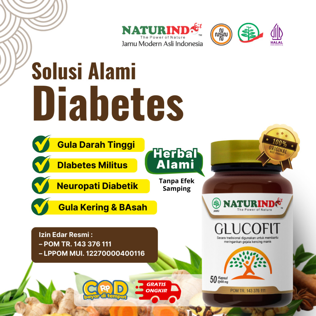 Glucofit Naturindo Herbal Obat Diabetes BPOM || Obat Herbal Diabetes Glucofit BPOM Turunkan Gula
