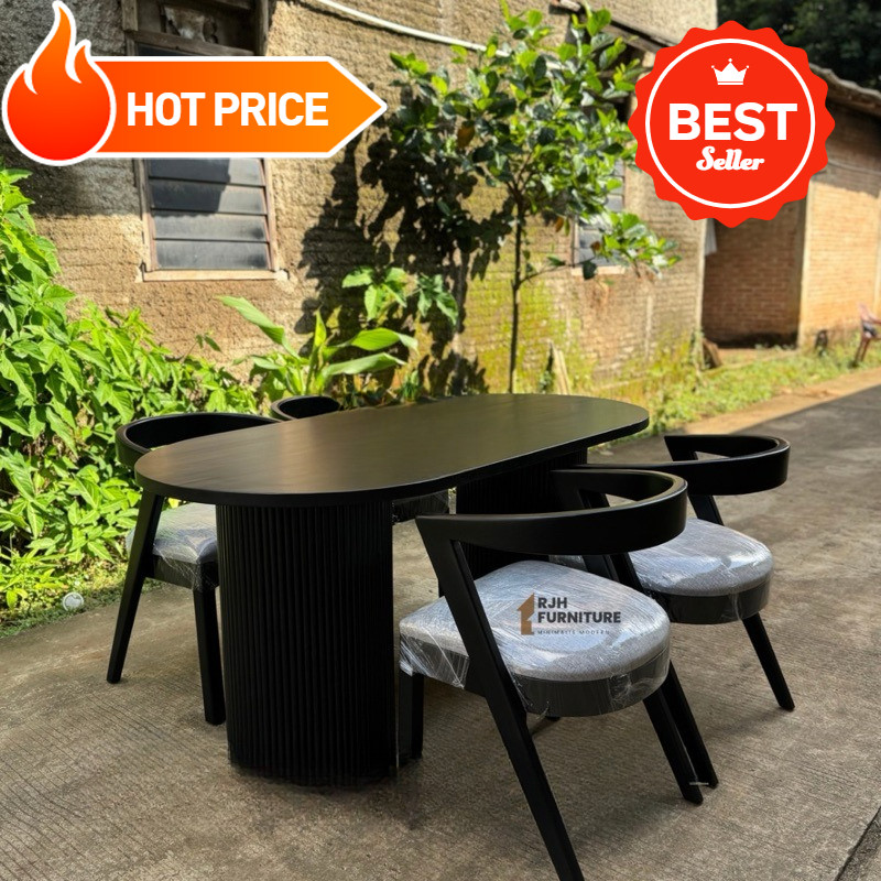 SET MEJA MAKAN DINING SET MINIMALIS KAYU JATI, DINING CHAIR kursi makan