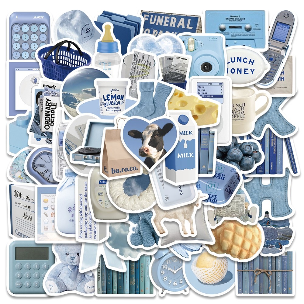 Stiker Lucu Blue Stiker Anti Air Stikers Berperekat Waterproof Sticker Decal Buat Motor Helm