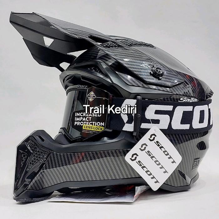 Helm Cross Scott Carbon Google - Helm Saja, L